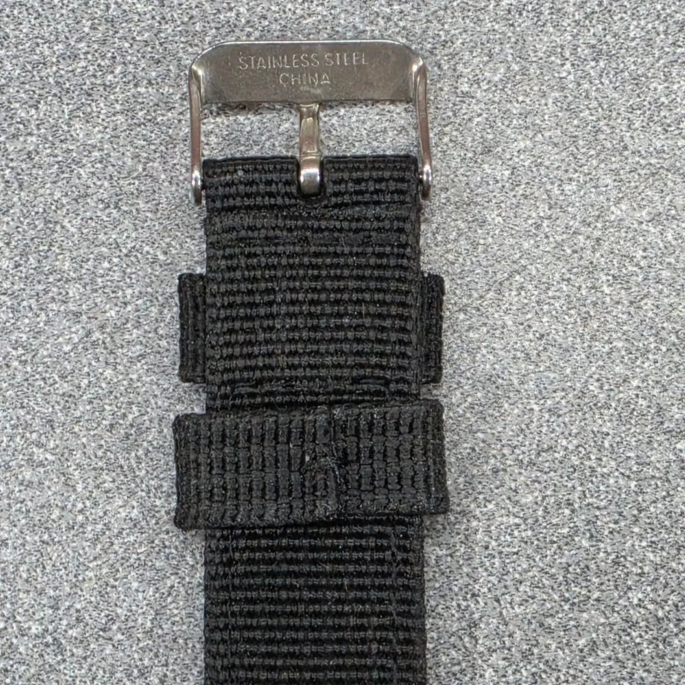 Accutime Field Watch Mens OS Black Excellent Nylon Strap GENW71252M1 Quartz